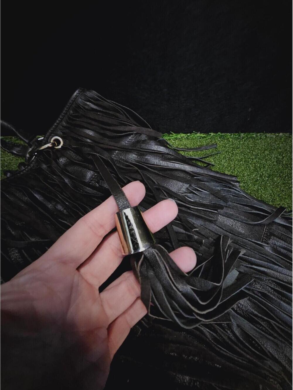 Zara 4 Teir Boho Fringe Leather Purse - Picture 2 of 7